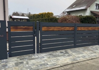 Furtka Ogrodzeniowa Sztachety Otwarte Modern Wood-Look